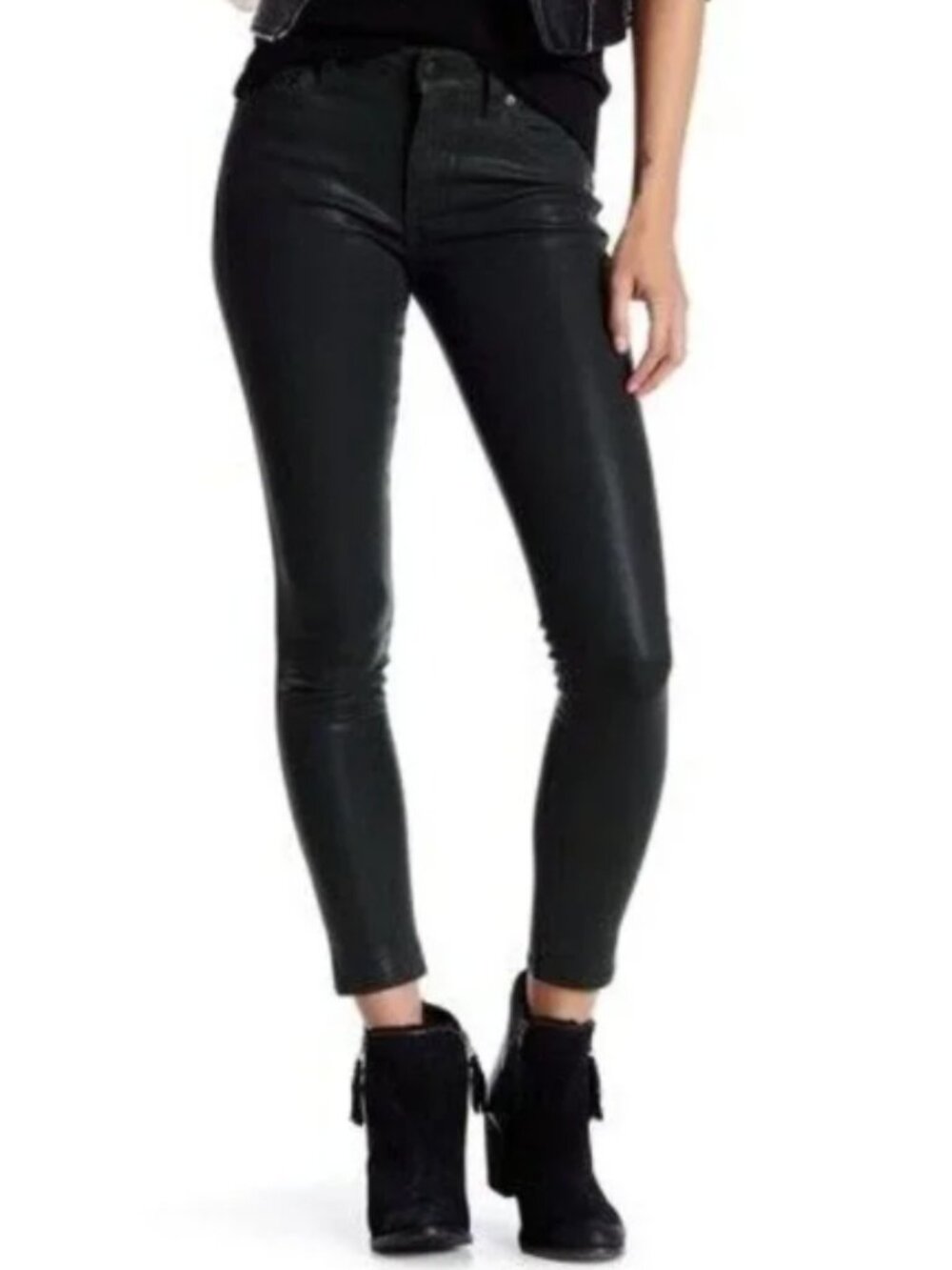Joe's Mid-rise Coated Skinny Jeans